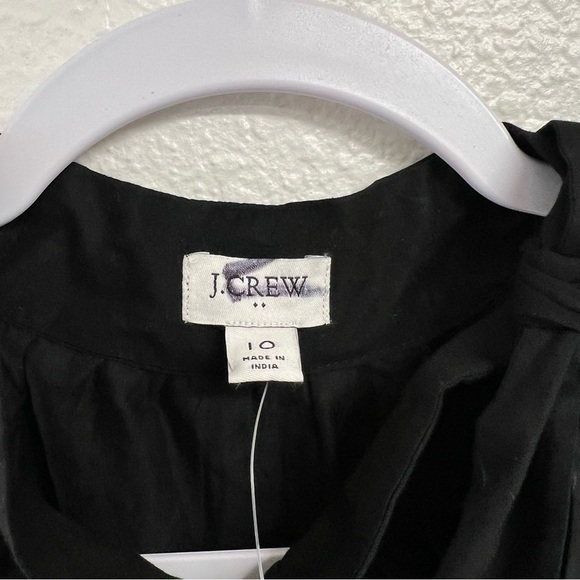 J. Crew Factory Tie-neck Midi Dress Eyelet Trim in Black Size 10 NWT - Picture 9 of 12